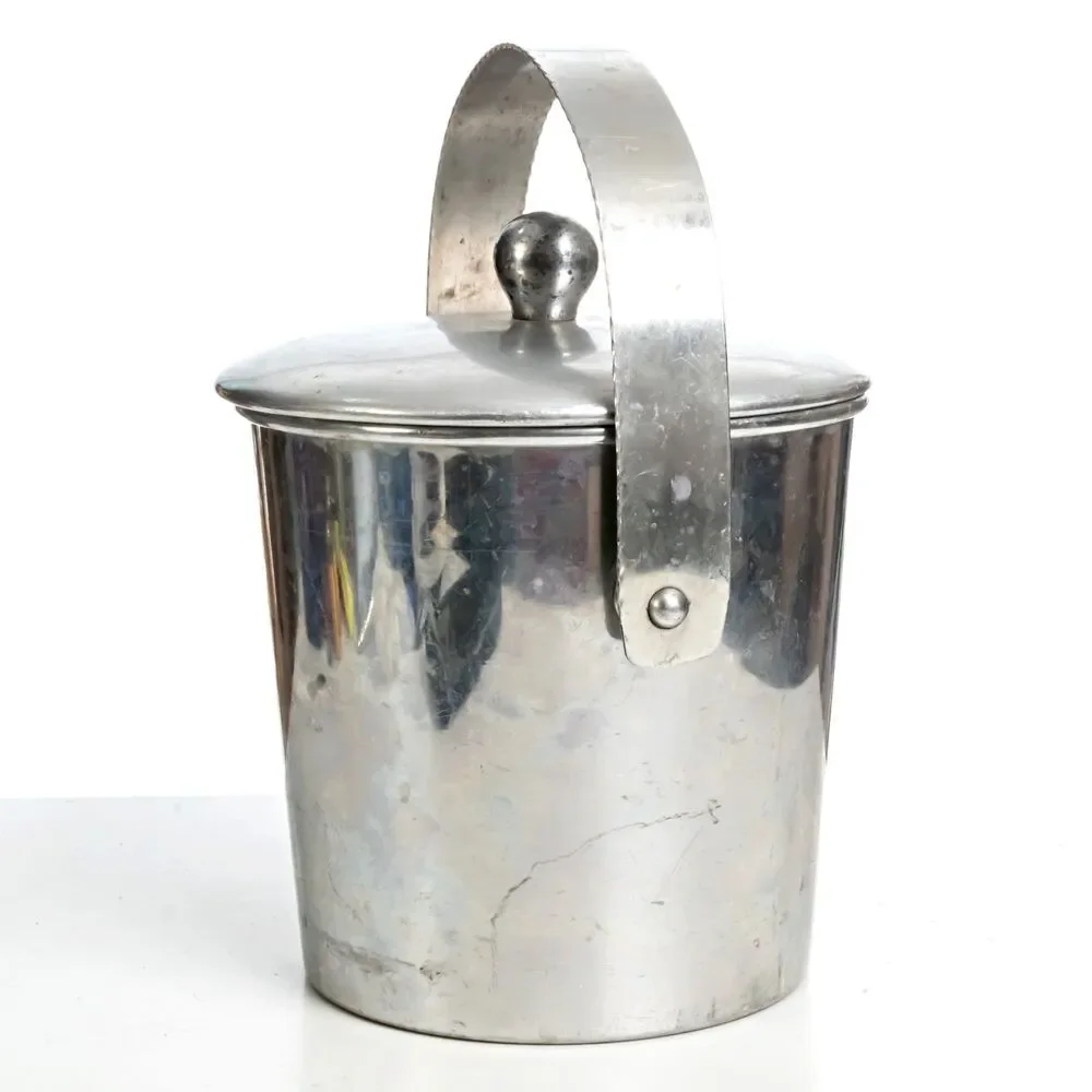 Vintage Henry & Miller Aluminum Ice Bucket Kromware Barware Mid Century w/ Lid